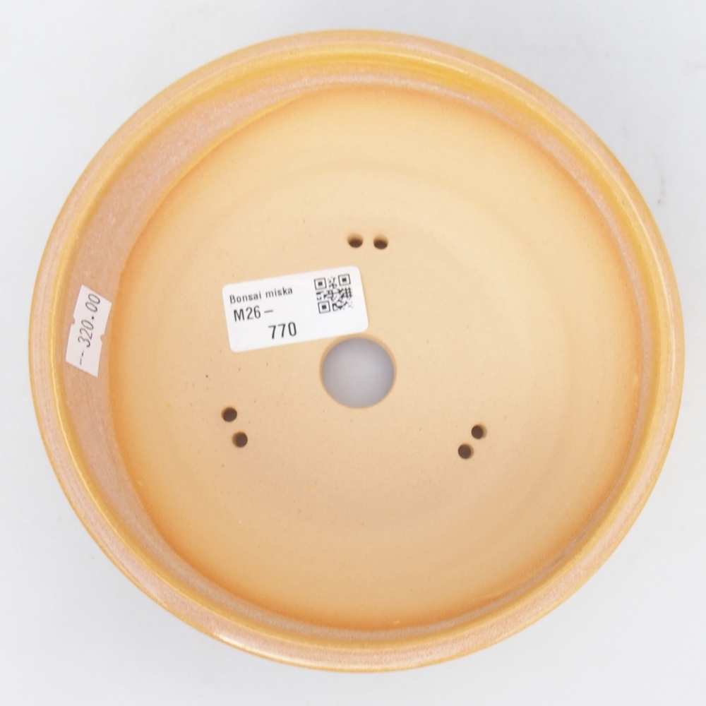 Keramická bonsai miska 16 x 16 x 5,5 cm, barva hnědožlutá