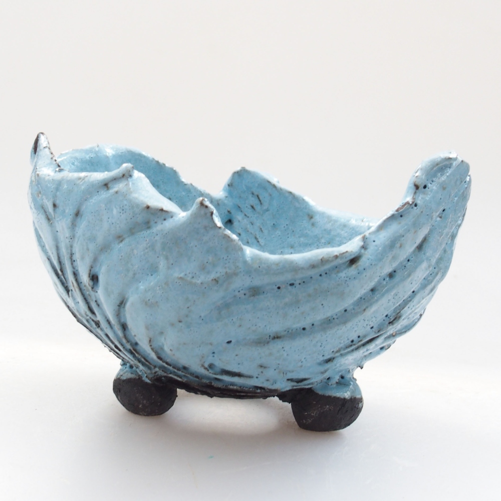 Keramická Skořápka  9 x 8,5x 6,5 cm , barva modrá