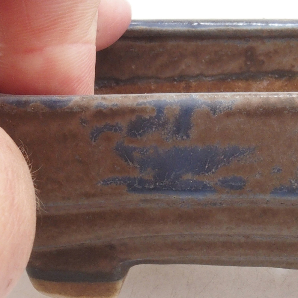 Keramická bonsai miska 9 x 7,5 x 3,5 cm, barva modrá