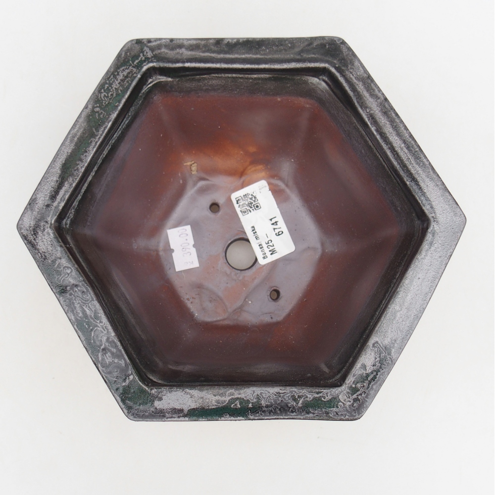 Keramická bonsai miska 18,5 x 16,5 x 9 cm, barva černá