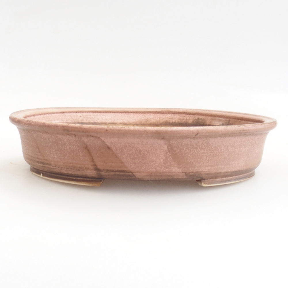 Keramická bonsai miska 23 x 19,5 x 4,5 cm, barva růžová