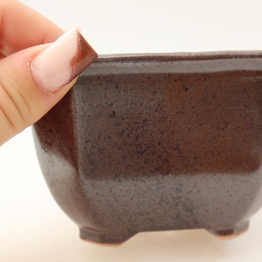 Keramická bonsai miska 10 x 10 x 6,5 cm, barva hnědá