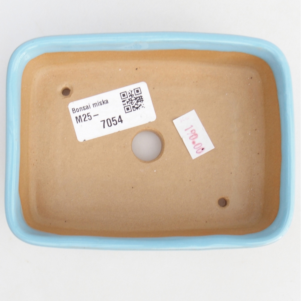 Keramická bonsai miska 12,5 x 9,5 x 3,5 cm, barva modrá