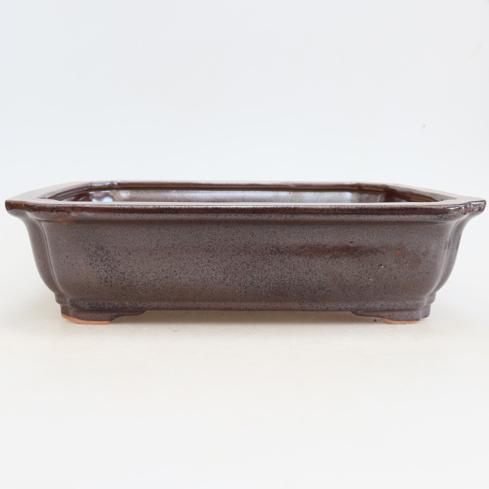 Keramická bonsai miska 27,5 x 21,5 x 7 cm, barva vínová