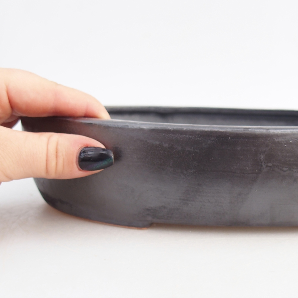 Keramická bonsai miska 27 x 21 x 5,5 cm, barva kovová