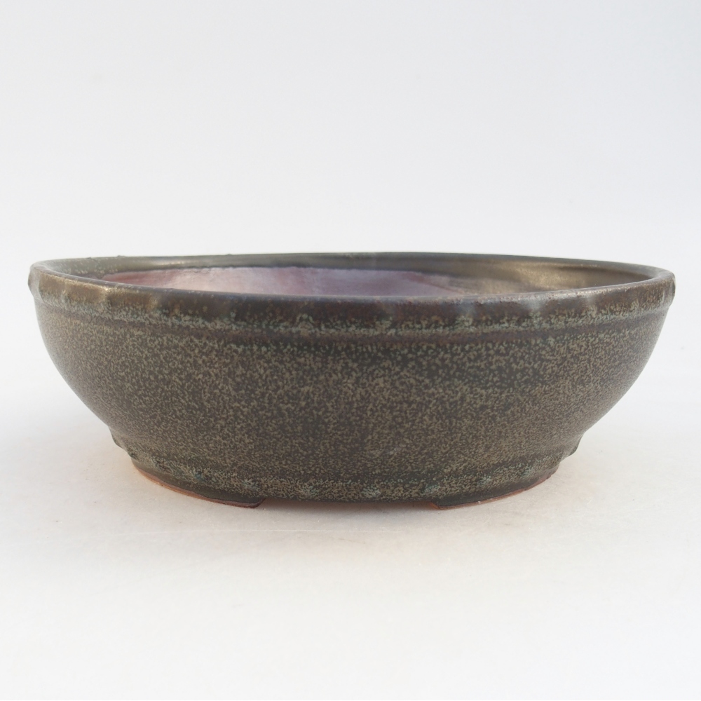 Keramická bonsai miska 18 x 18 x 5,5 cm, barva šedá