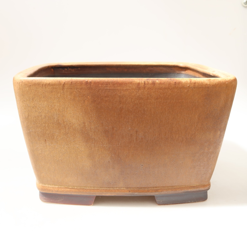 Keramická bonsai miska 26,5 x 26,5 x 15,5 cm, barva hnědá