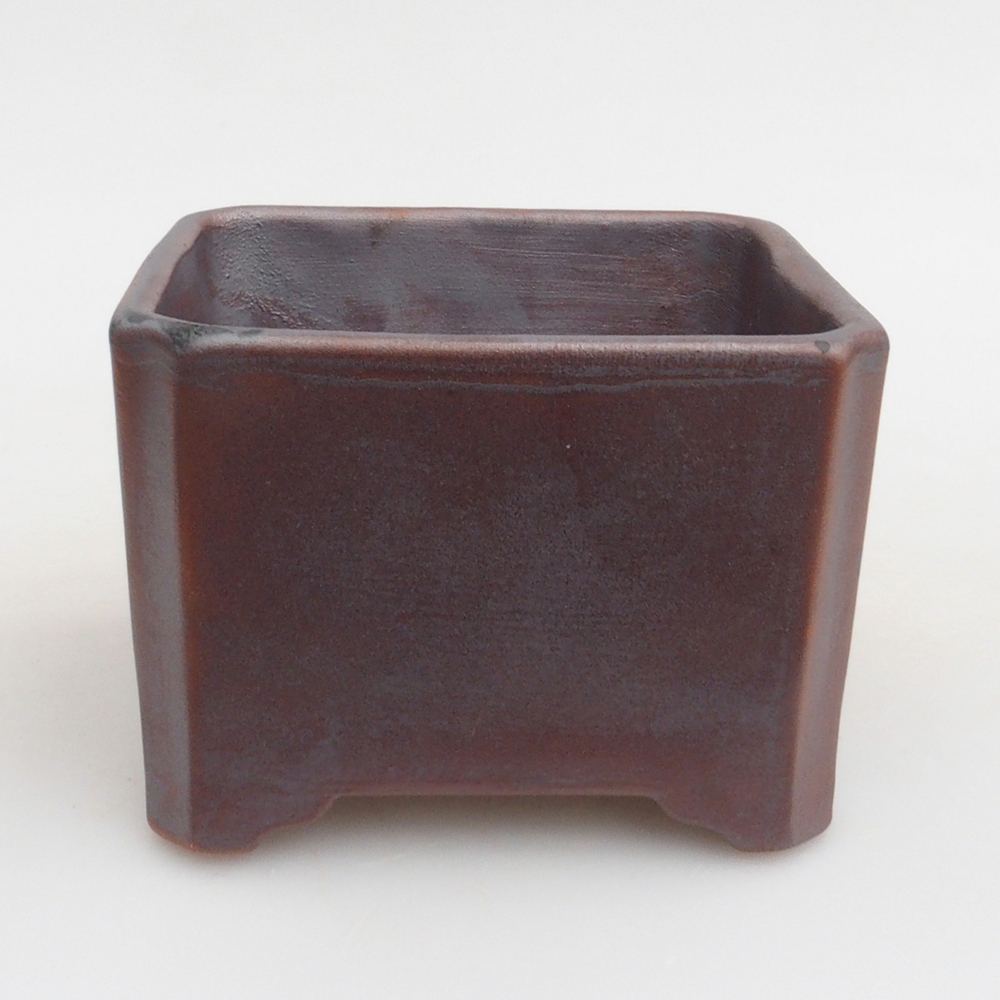 Keramická bonsai miska 9,5 x 9,5 x 7 cm, barva kovová