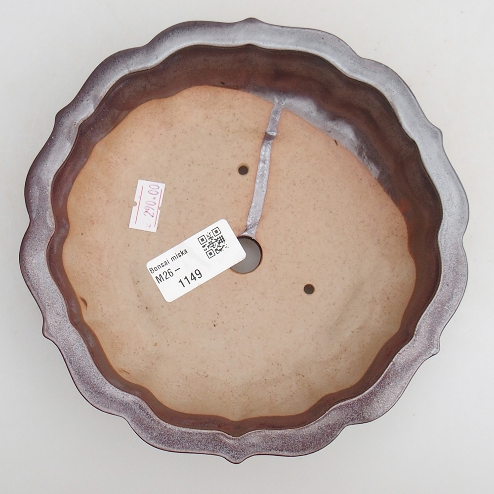 Keramická bonsai miska 18 x 18 x 4,5 cm, barva hnědá