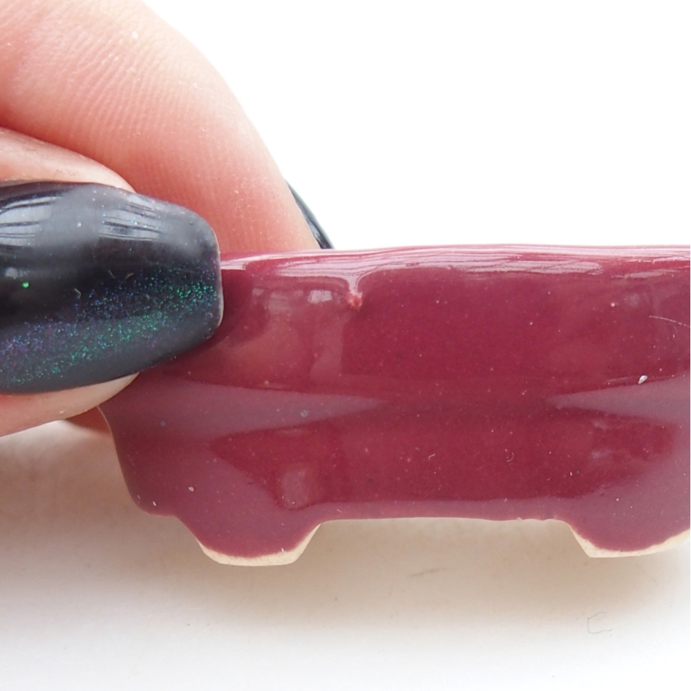 Mini bonsai miska 4 x 2,5 x 2 cm, barva vínová