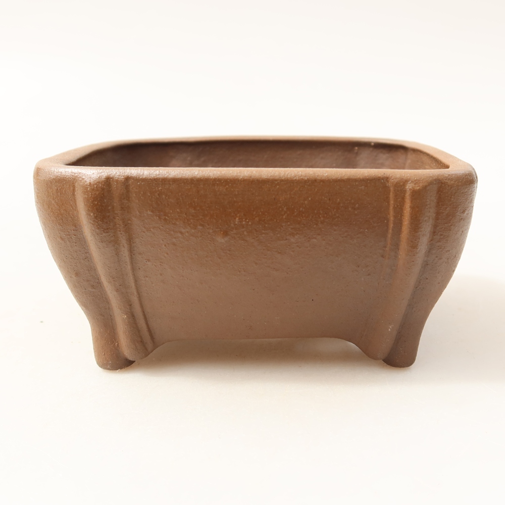 Keramická bonsai miska 10,5 x 10,5 x 4,5 cm, barva hnědá