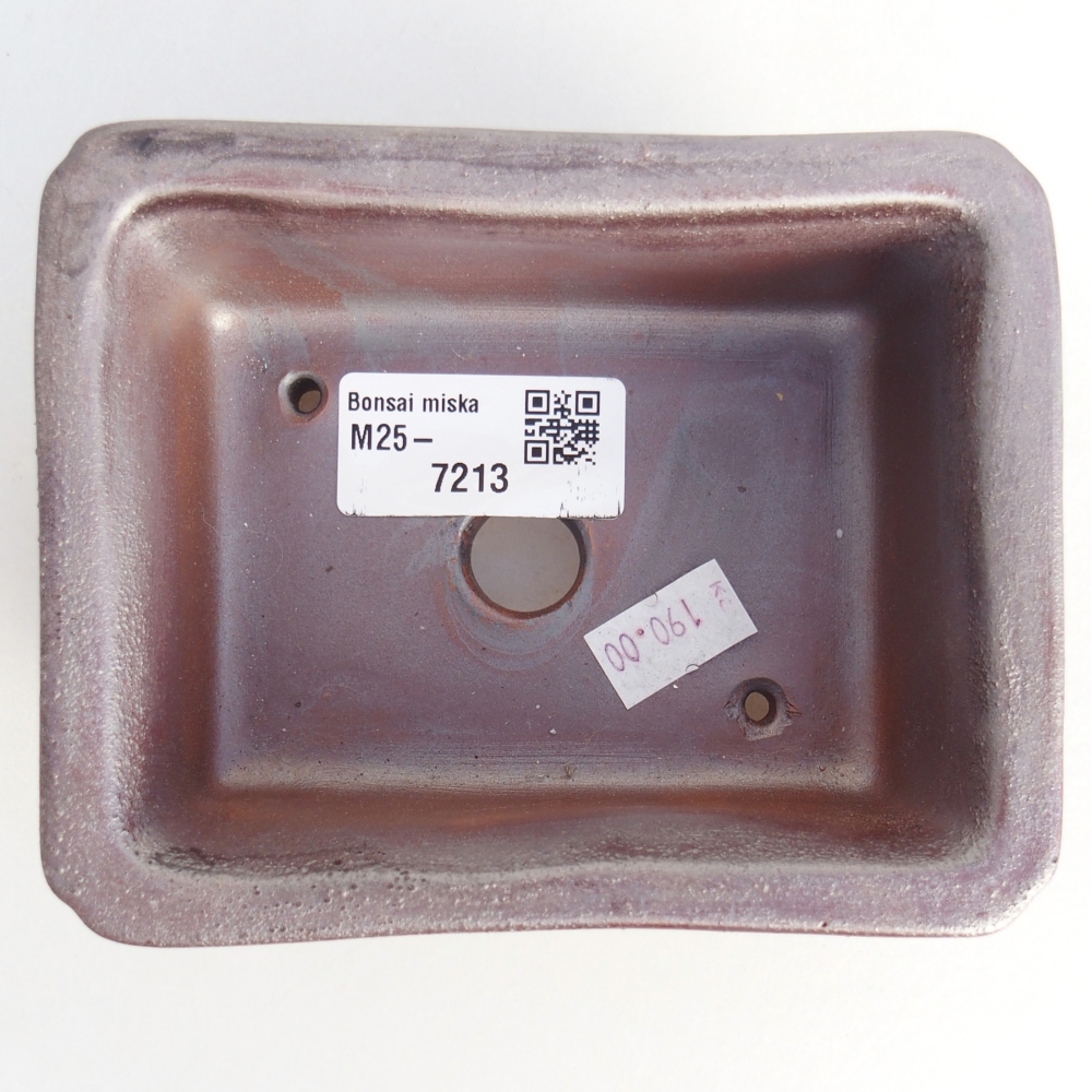 Keramická bonsai miska 12 x 9,5 x 5 cm, barva kovová
