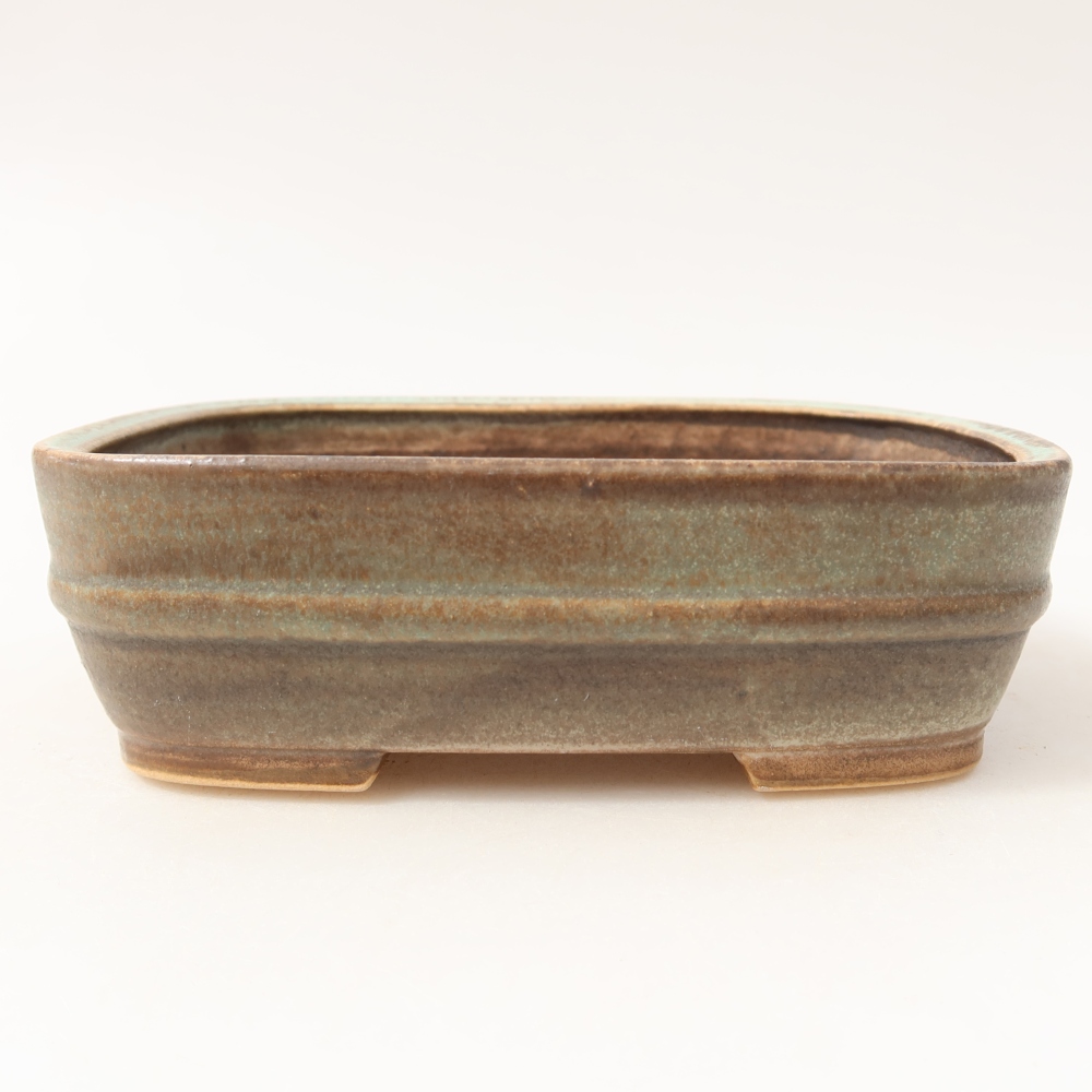 Keramická bonsai miska 14,5 x 11,5 x 4,5 cm, barva zelená