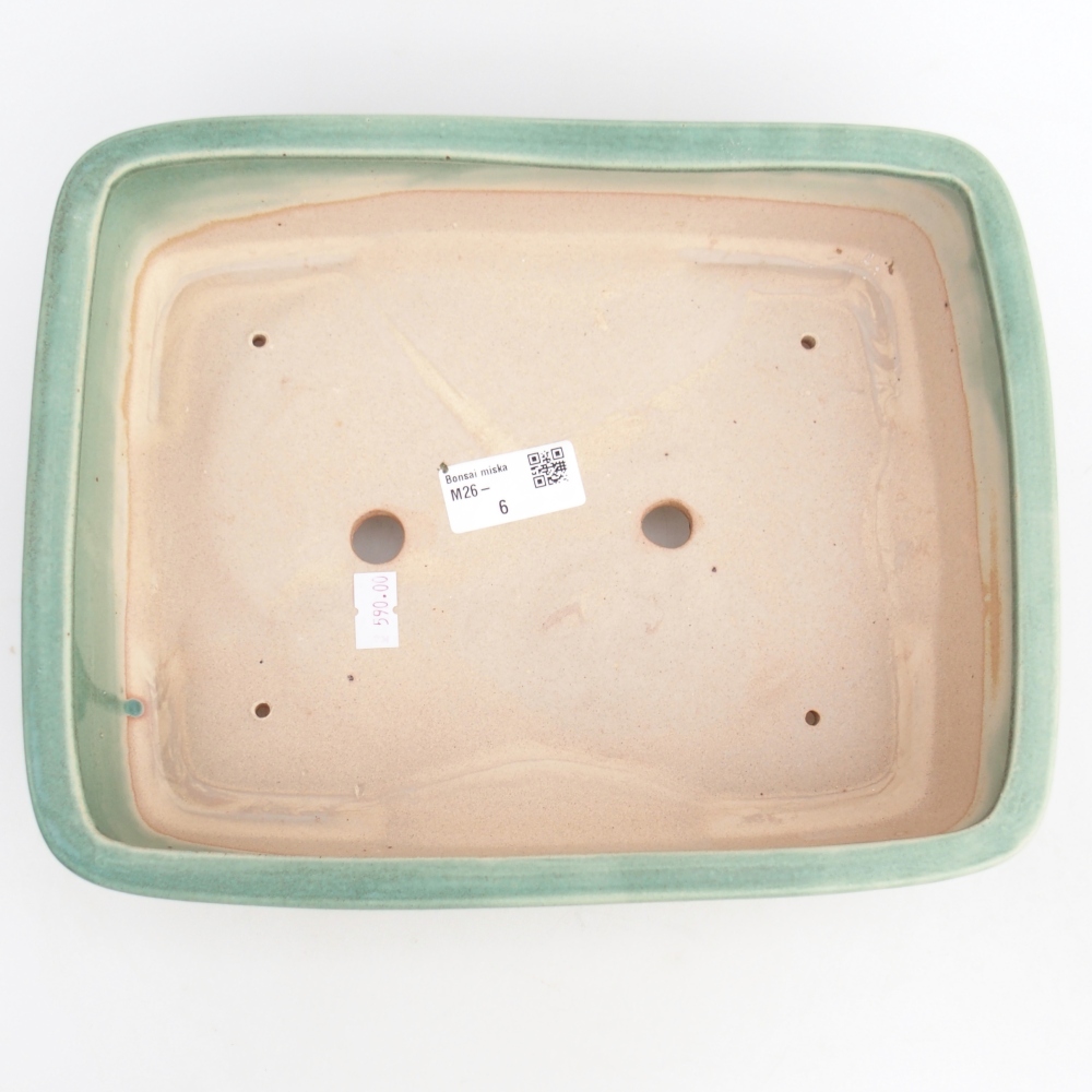 Keramická bonsai miska 26,5 x 20,5 x 7 cm, barva zelená