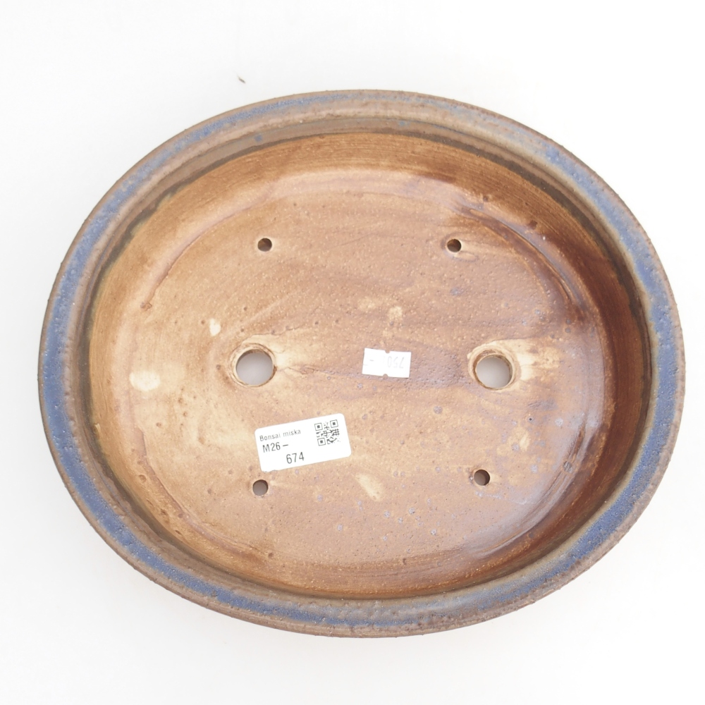 Keramická bonsai miska 26,5 x 24 x 5,5 cm, barva modrá