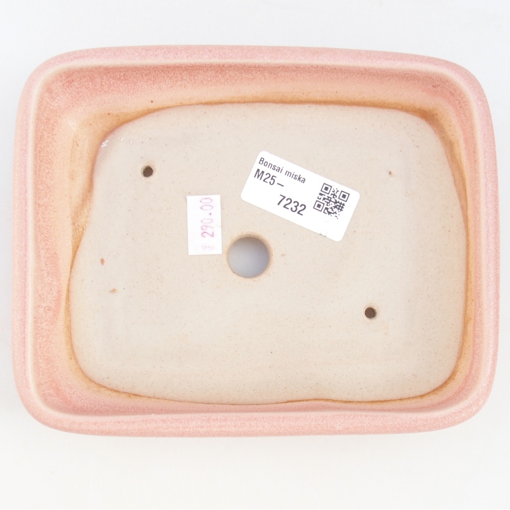 Keramická bonsai miska 16,5 x 13,5 x 3,5 cm, barva růžová