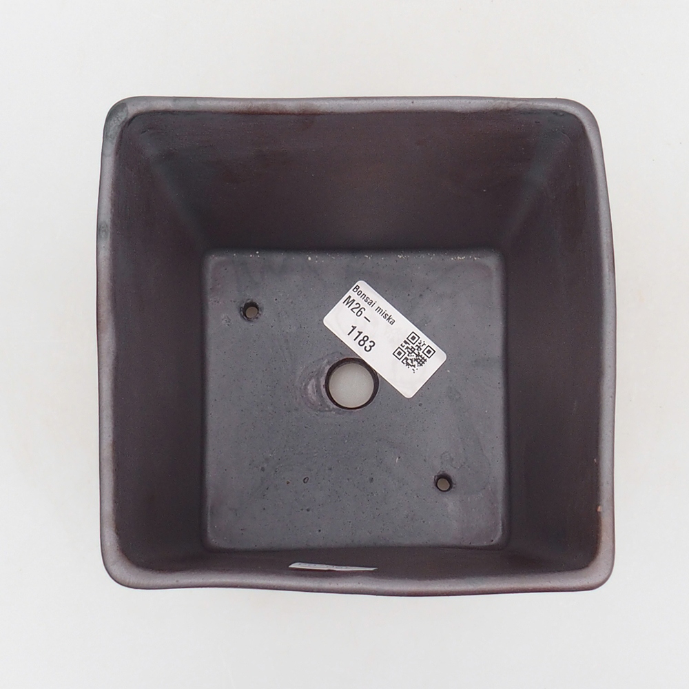 Keramická bonsai miska 13 x 13 x 13 cm, barva kovová