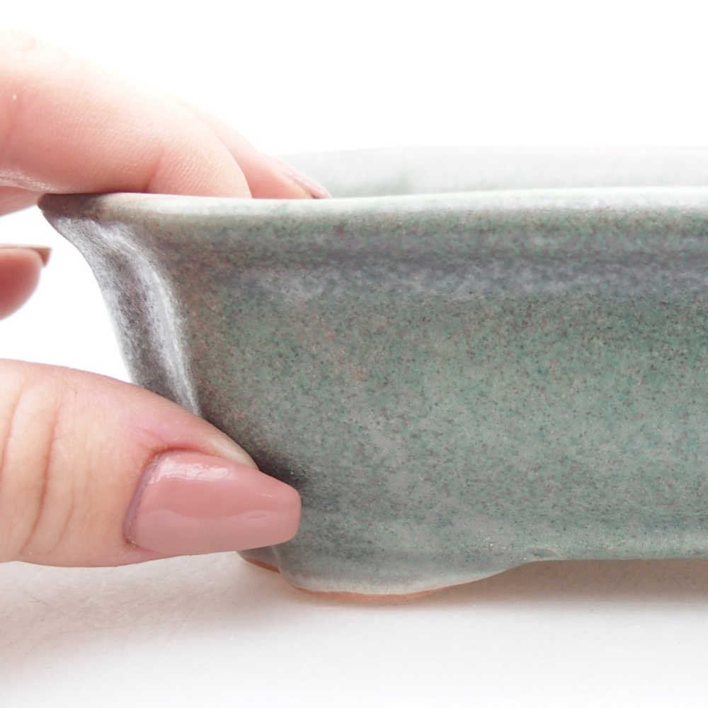 Keramická bonsai miska 15,5 x 12 x 4,5 cm, barva zelená