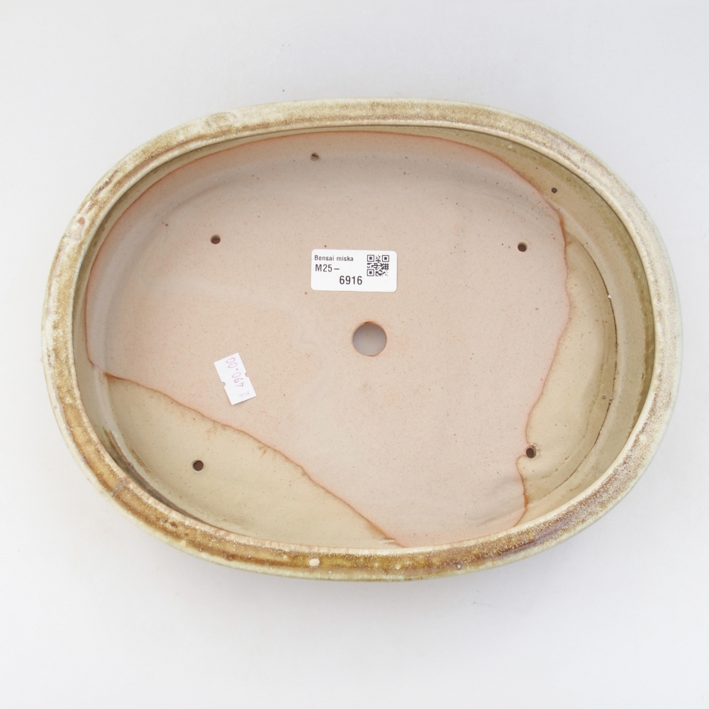 Keramická bonsai miska 27 x 21 x 5 cm, barva zelená