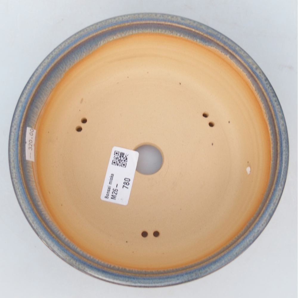 Keramická bonsai miska 17,5 x 17,5 x 6 cm, barva modrá