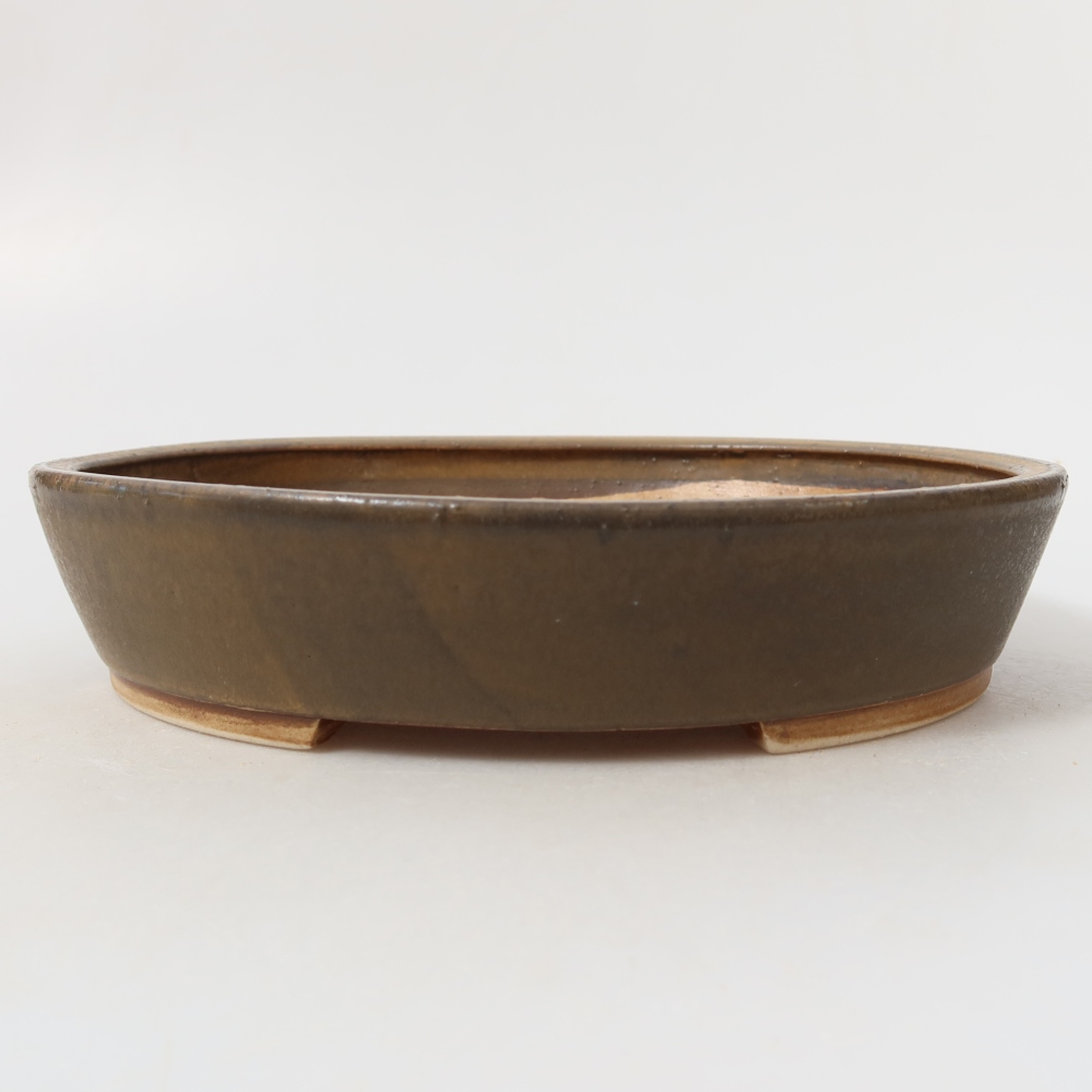 Keramická bonsai miska 21 x 19 x 4,5 cm, barva hnědá