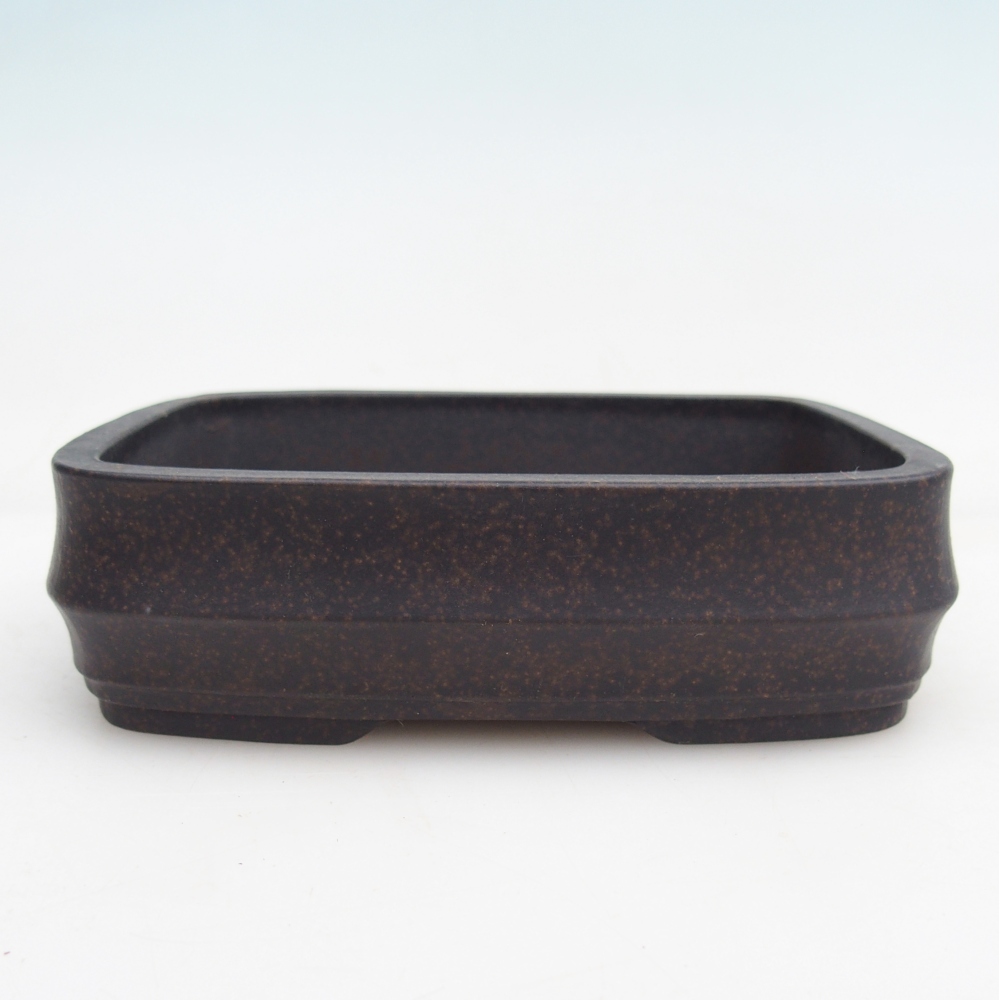 Keramická bonsai miska 14,5 x 10,5 x 4 cm, barva hnědookrová