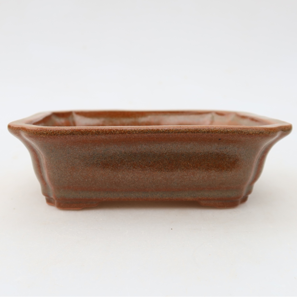 Keramická bonsai miska 13 x 10 x 4 cm, barva hnědá