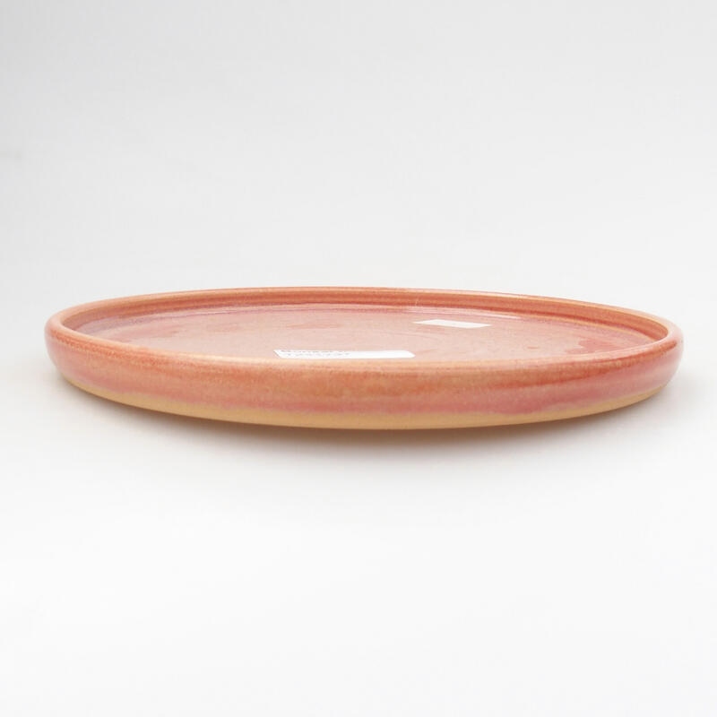 PODMISKA K BONSAJI RUČNĚ TOČENÁ - 18 X 18 X 1,5 CM , BARVA ORANŽOVÁ