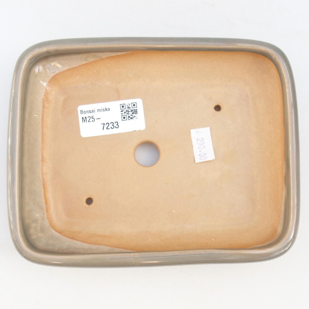 Keramická bonsai miska 16,5 x 13,5 x 3,5 cm, barva šedá