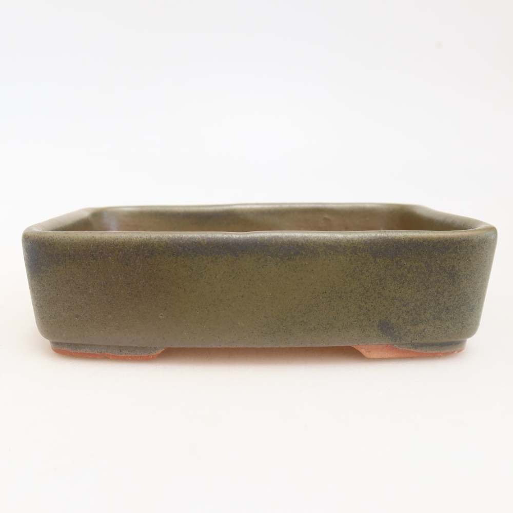 Keramická bonsai miska 13 x 9,5 x 3,5 cm, barva zelená