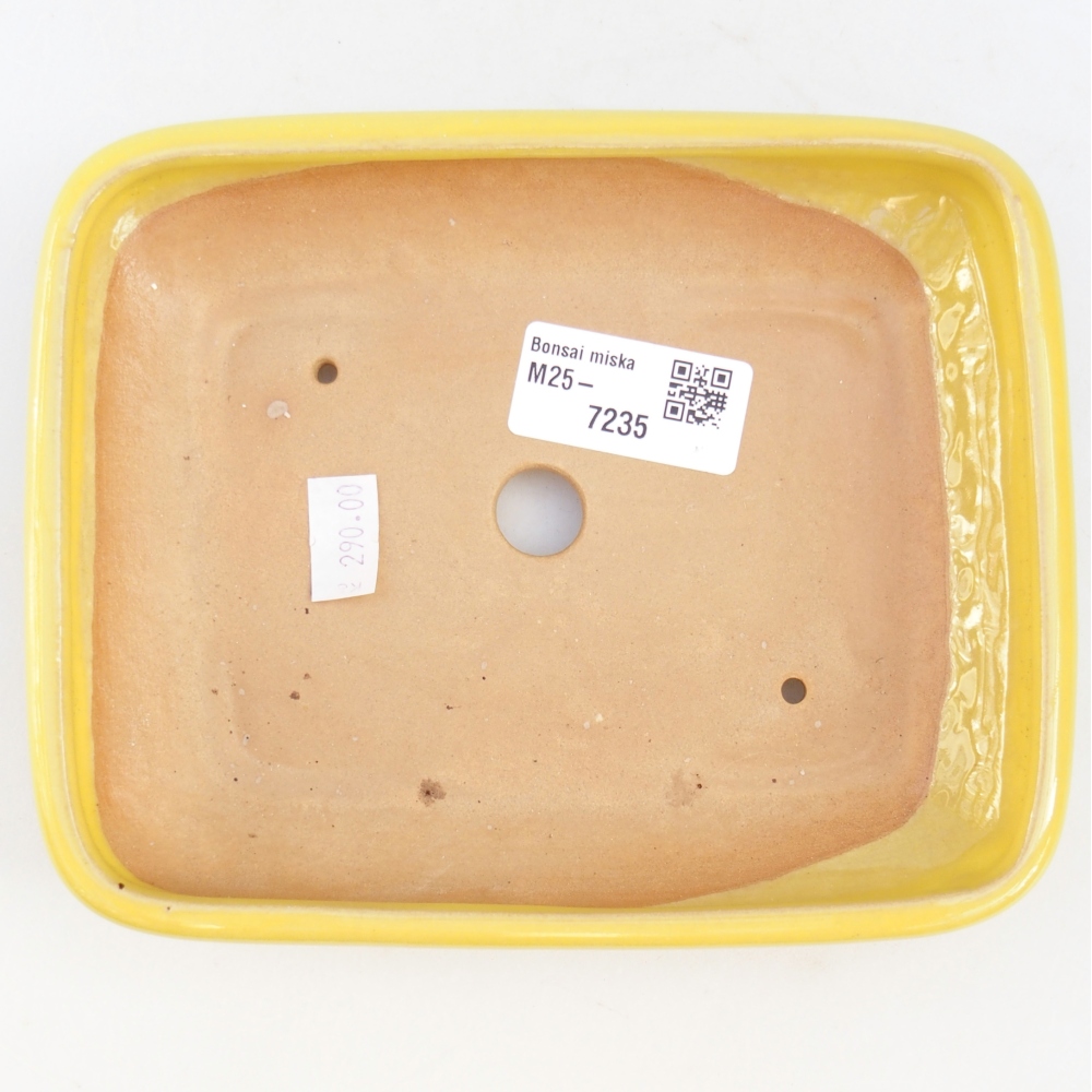 Keramická bonsai miska 16,5 x 13,5 x 3,5 cm, barva žlutá
