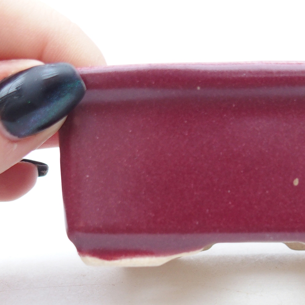 Mini bonsai miska 8 x 6,5 x 3,5 cm, barva vínová