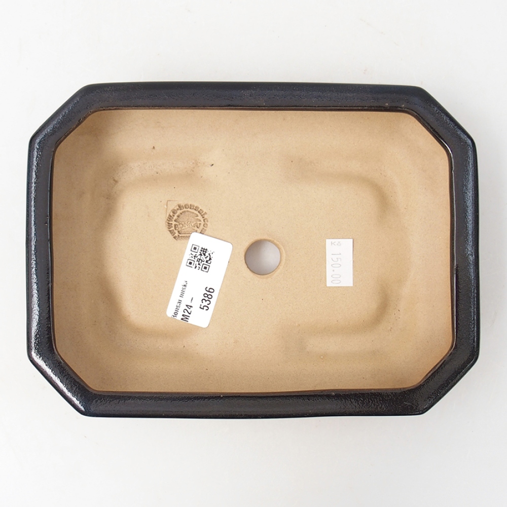Keramická bonsai miska 19 x 13,5 x 4 cm, barva černá
