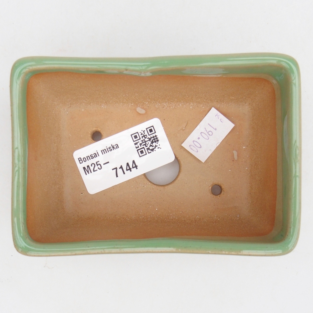 Keramická bonsai miska 10,5 x 7,5 x 4,5 cm, barva zelená