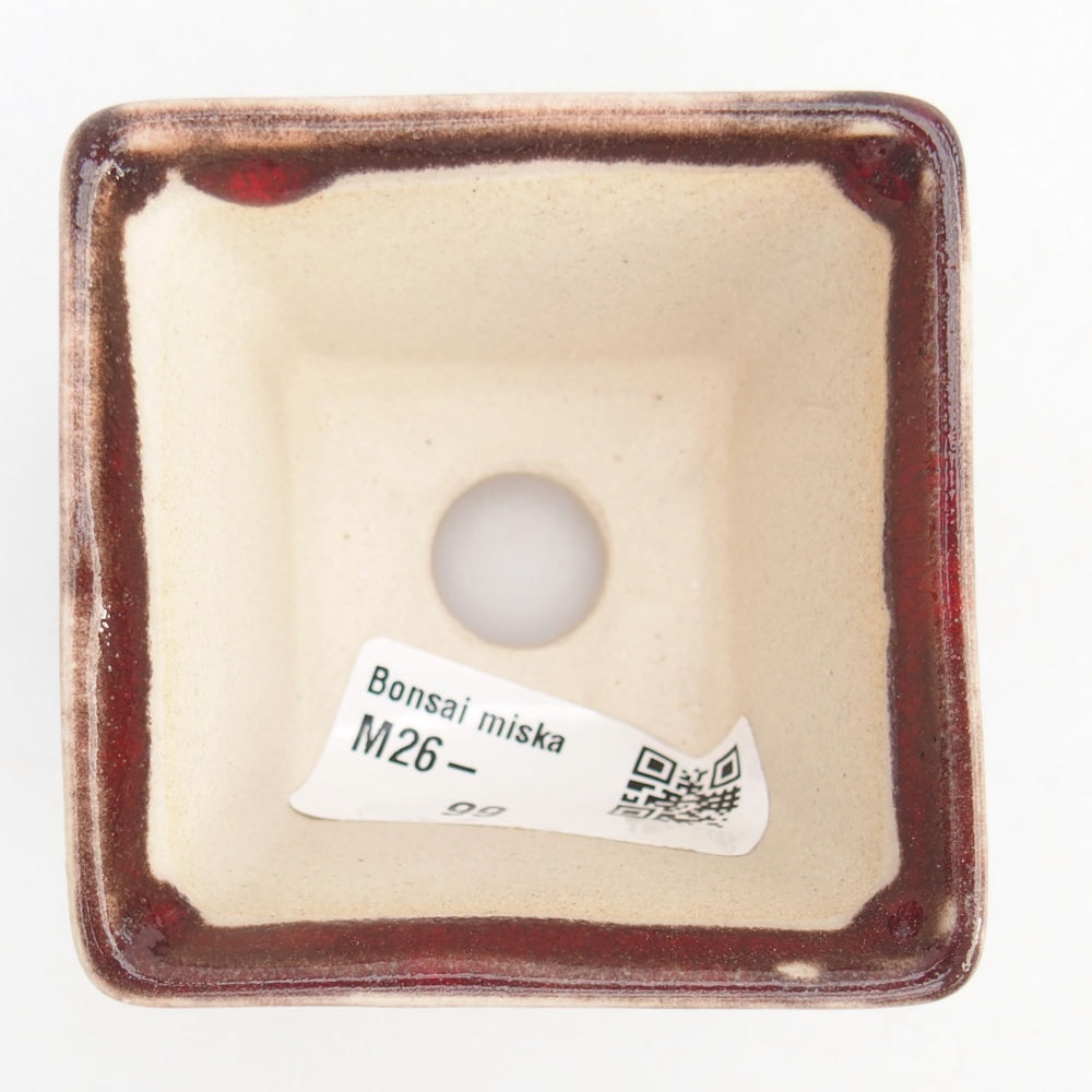 Mini bonsai miska 6 x 6 x 5 cm, barva červená