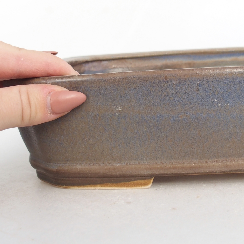 Keramická bonsai miska 25 x 21,5 x 6,5 cm, barva modrá