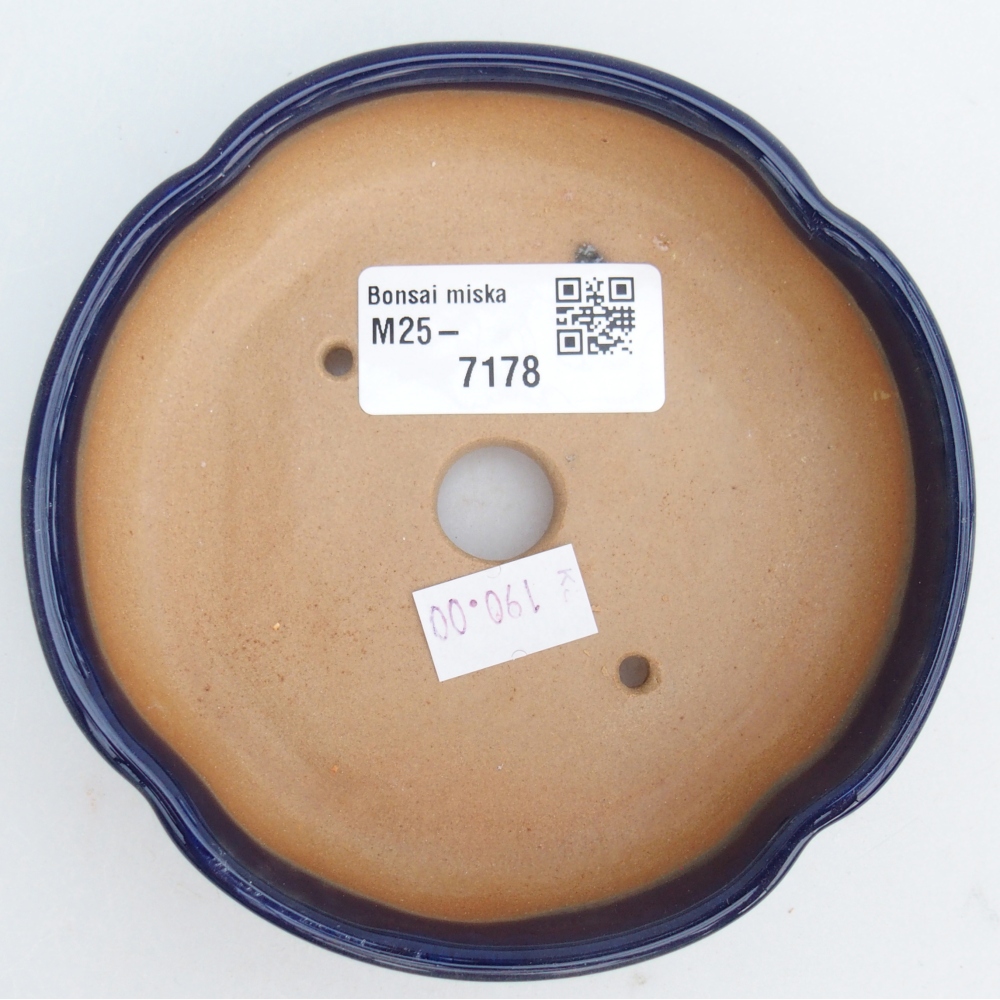 Keramická bonsai miska 11 x 11 x 3 cm, barva modrá