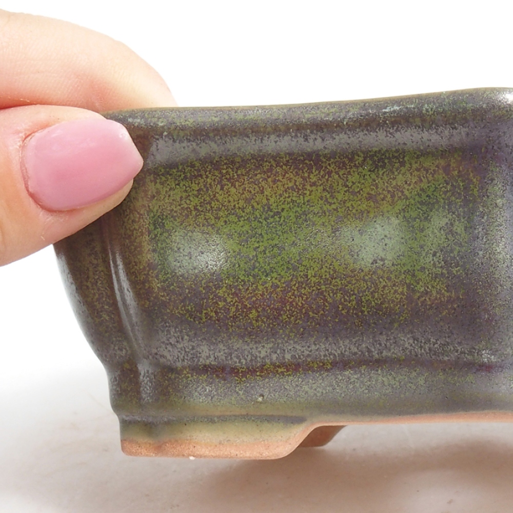 Keramická bonsai miska 15,5 x 11,5 x 4,5 cm, barva zelená