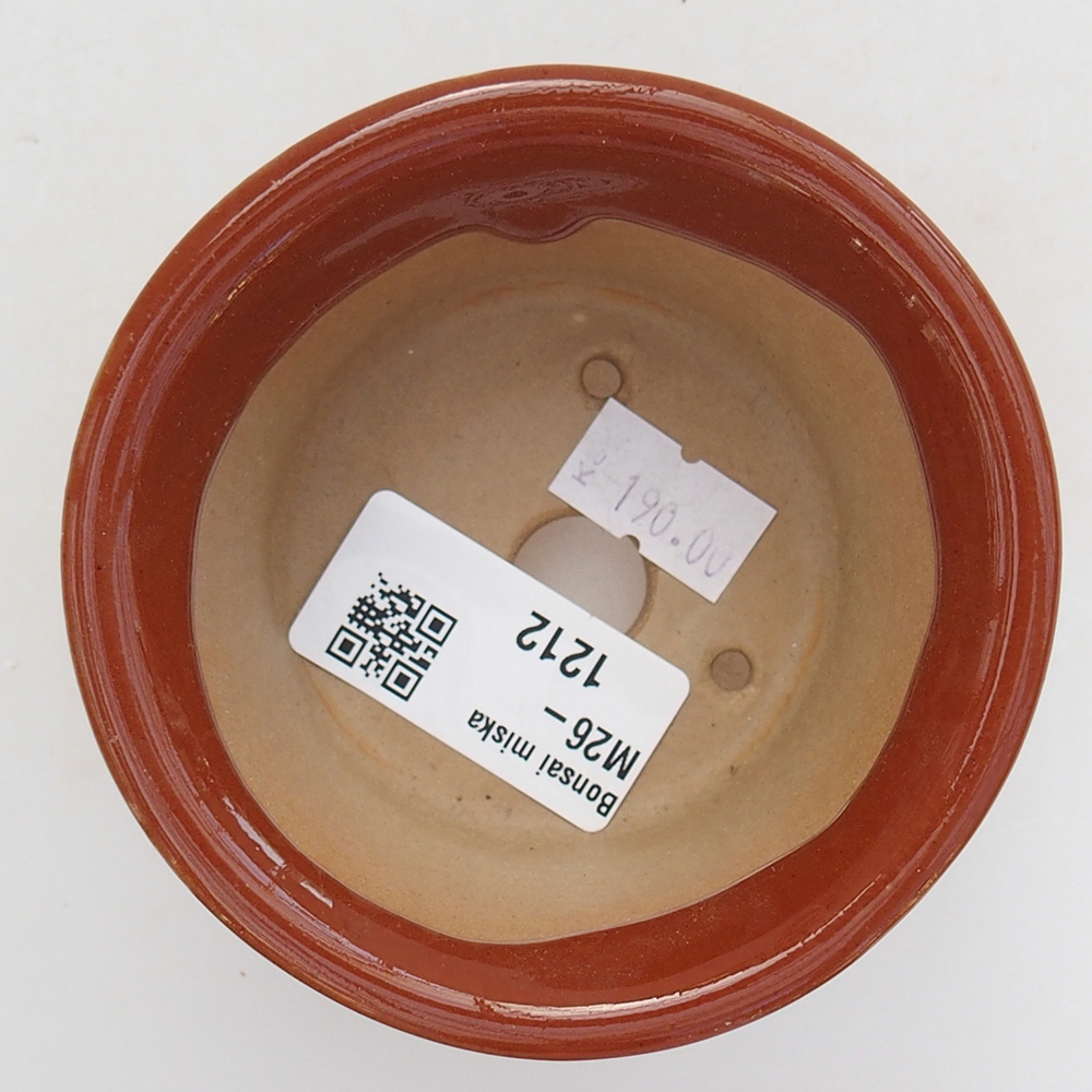 Keramická bonsai miska 9 x 9 x 5 cm, barva hnědá