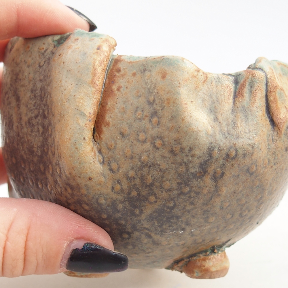 Keramická Skořápka 9,5 x 8,5 x 7,5 cm , barva hnědozelená