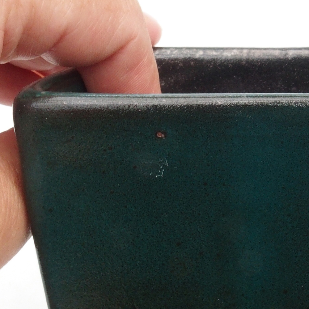 Keramická bonsai miska 9 x 9 x 12,5 cm, barva zelená
