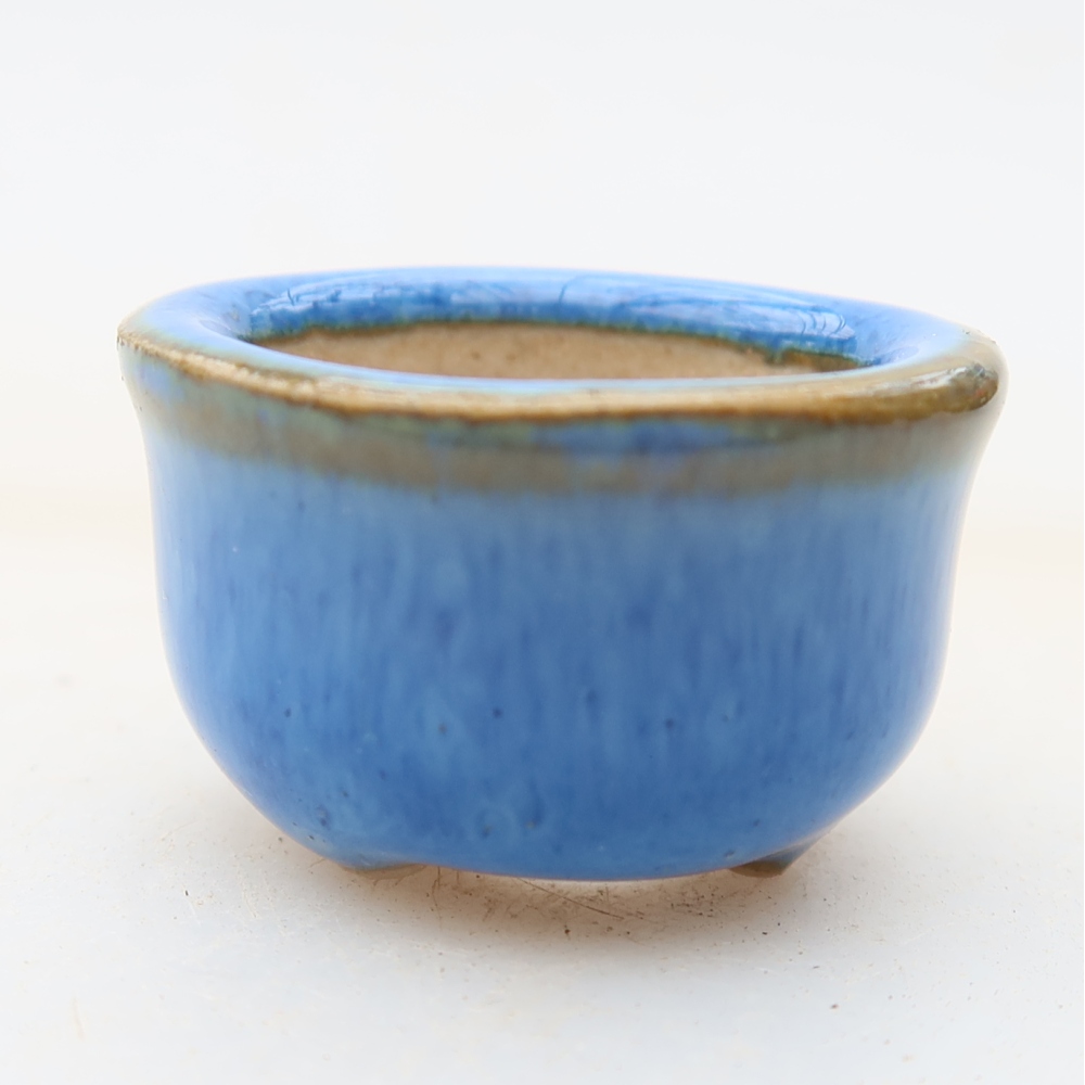 Keramická bonsai miska 2,5 x 2,5 x 2 cm, barva modrá