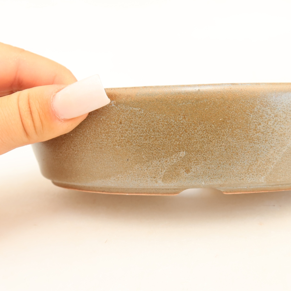 Keramická bonsai miska 16,5 x 11,5 x 4,5 cm, barva hnědá