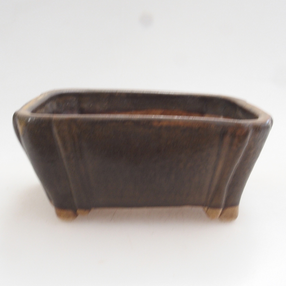 Keramická bonsai miska 10 x 8,5 x 4,5 cm, barva hnědá