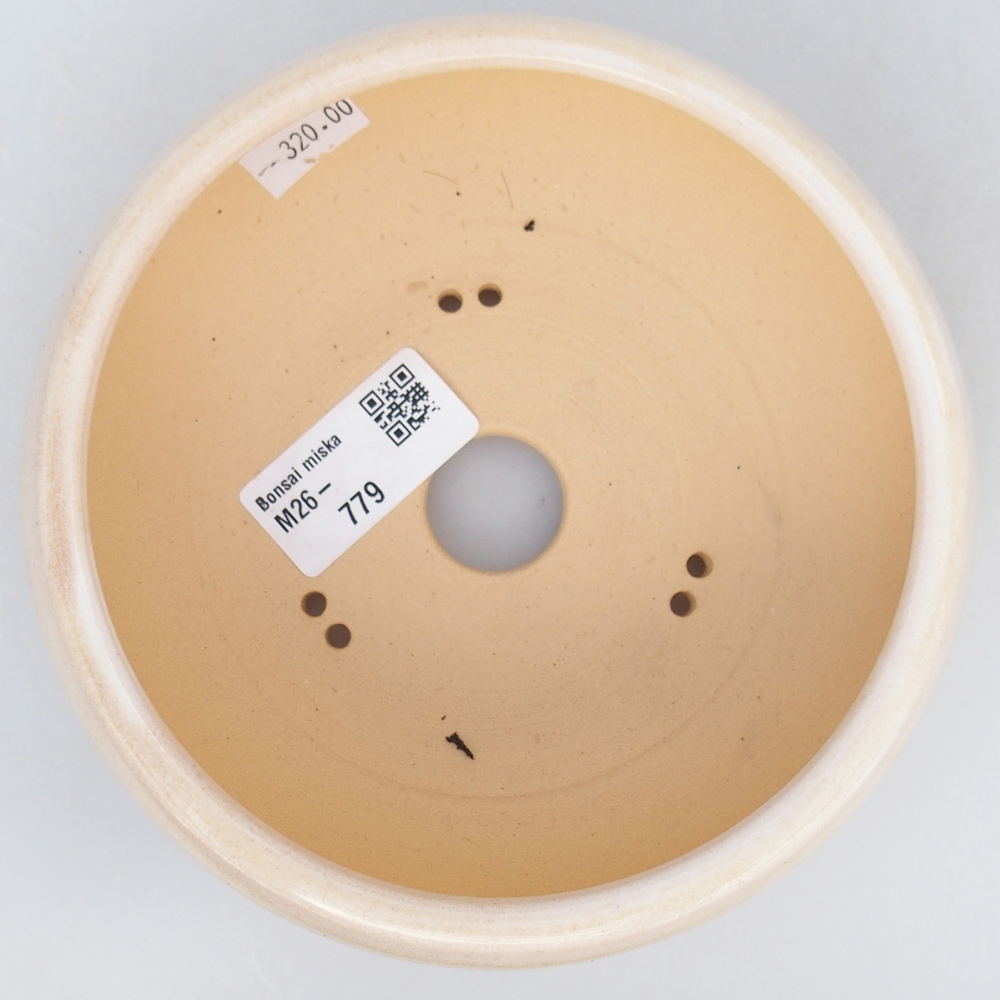 Keramická bonsai miska 14,5 x 14,5 x 5,5 cm, barva béžová