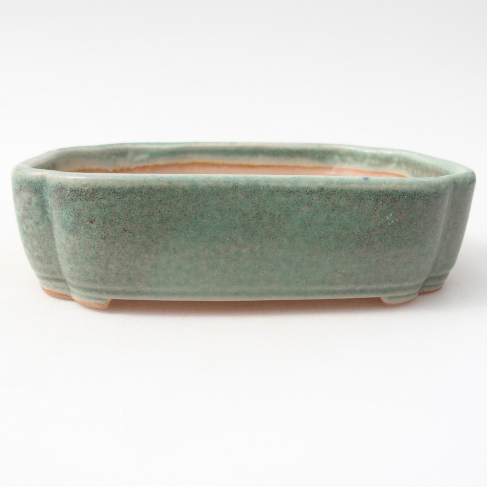 Keramická bonsai miska 16 x 11,5 x 4 cm, barva zelená