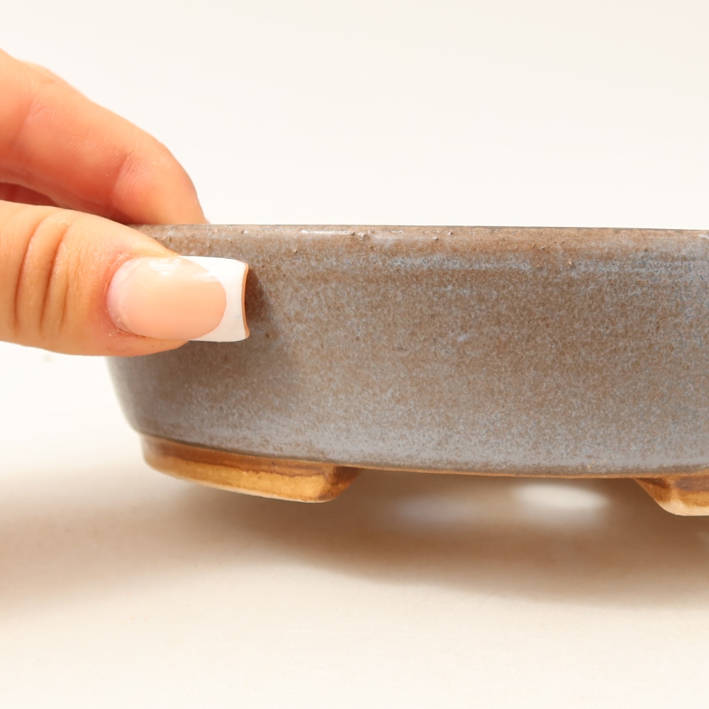 Keramická bonsai miska 15 x 14 x 4 cm, barva modrá