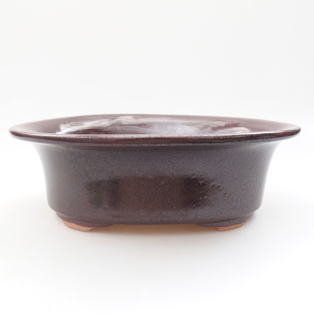 Keramická bonsai miska 19,5 x 16 x 6,5 cm, barva hnědá