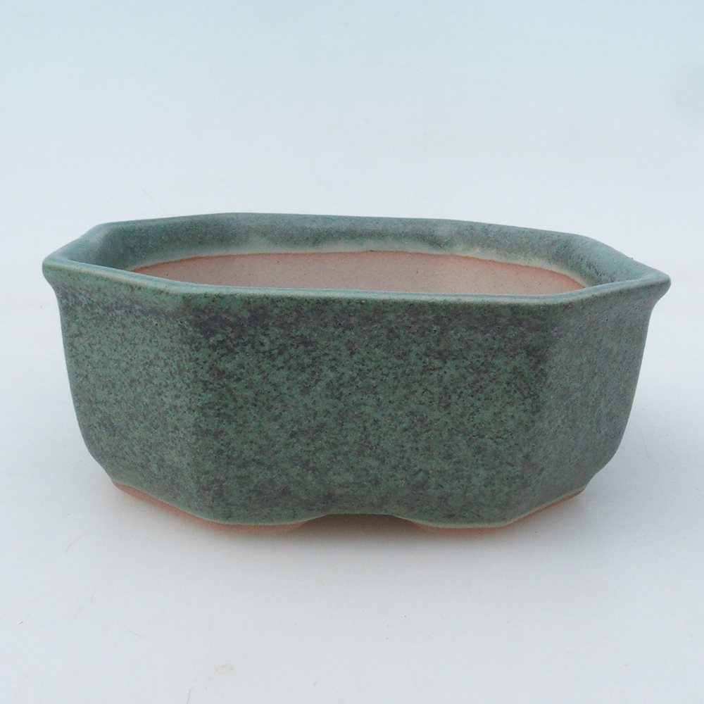 Bonsai miska + podmiska H13 - 12,5x12,5 x4,5 cm. - zelená