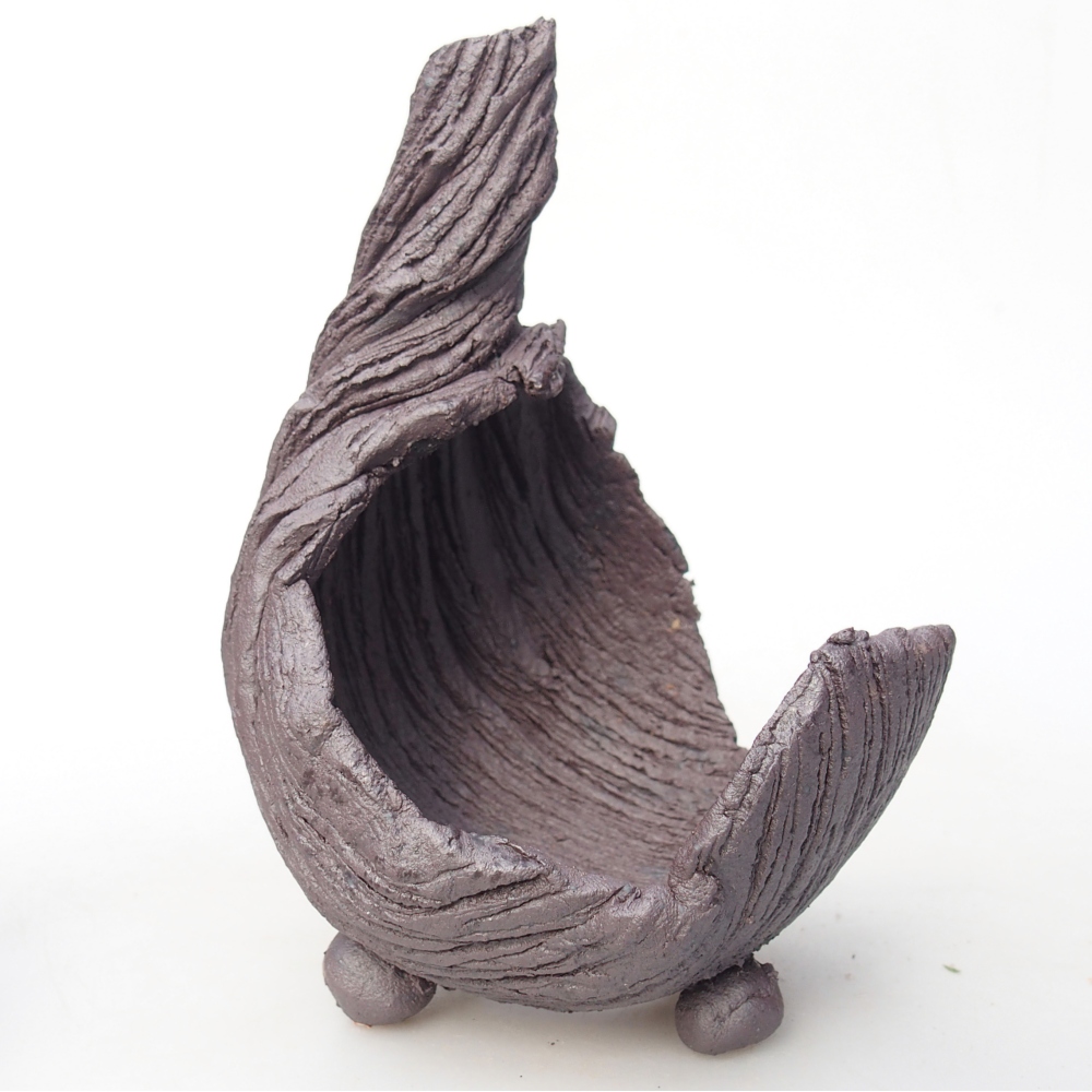 Keramická Skořápka 8 x 9 x 12,5 cm , barva kovová